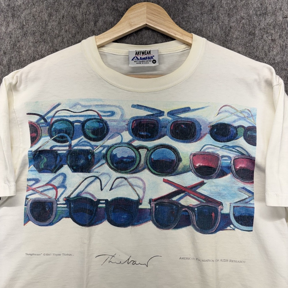Vintage Artwear Collection Sunglasses Wayne Thiebaud T-Shirt Men's Medium White